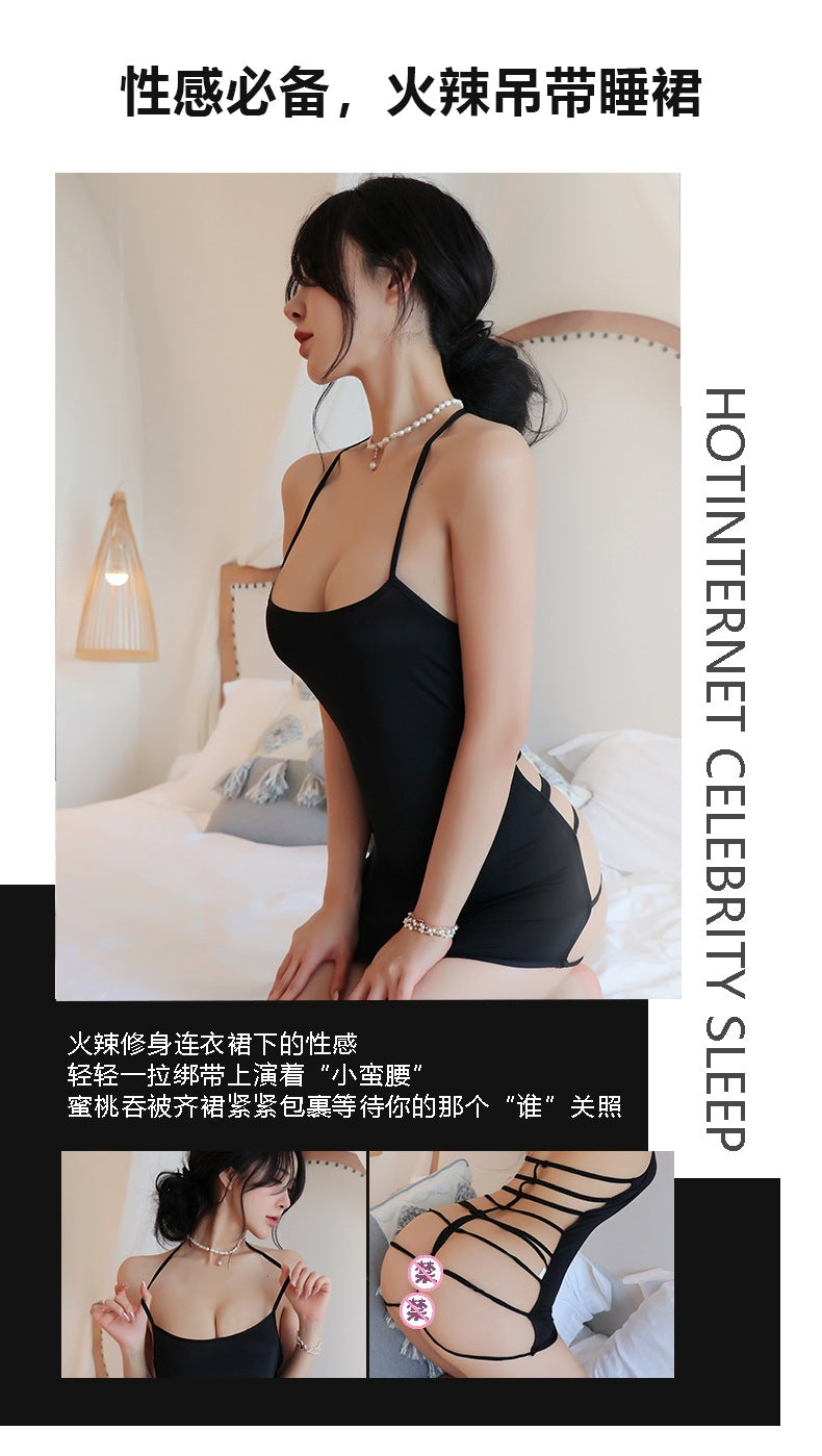 性感情趣内衣露背睡衣诱惑开档制服激情免脱后妈裙女