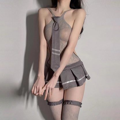 Cute Uniform Lingerie Set – Pure Desire Cosplay Outfit with Stockings