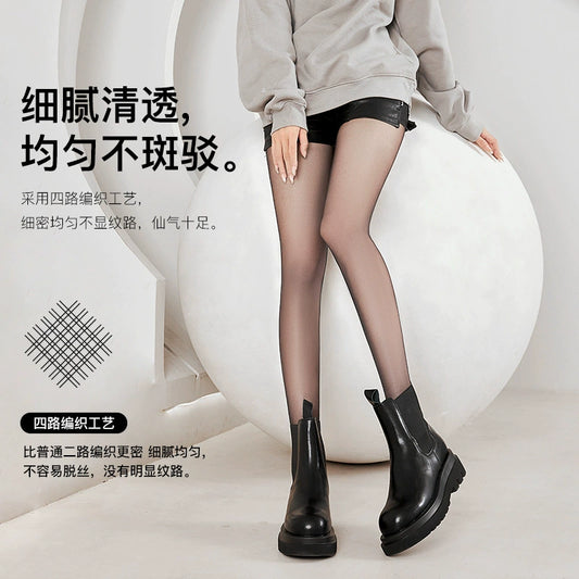黑丝袜黑色连裤袜春秋薄款不掉档性感超薄丝袜女防勾丝耐穿